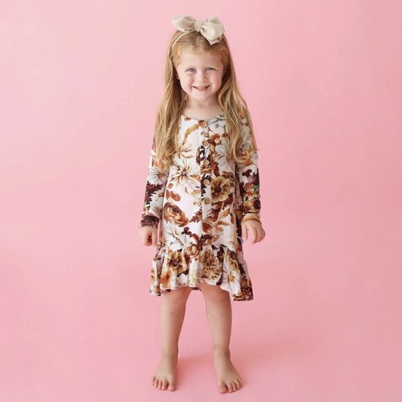 NEW Posh Peanut Fall Floral Dress - Size 6T - Picture 1 of 6